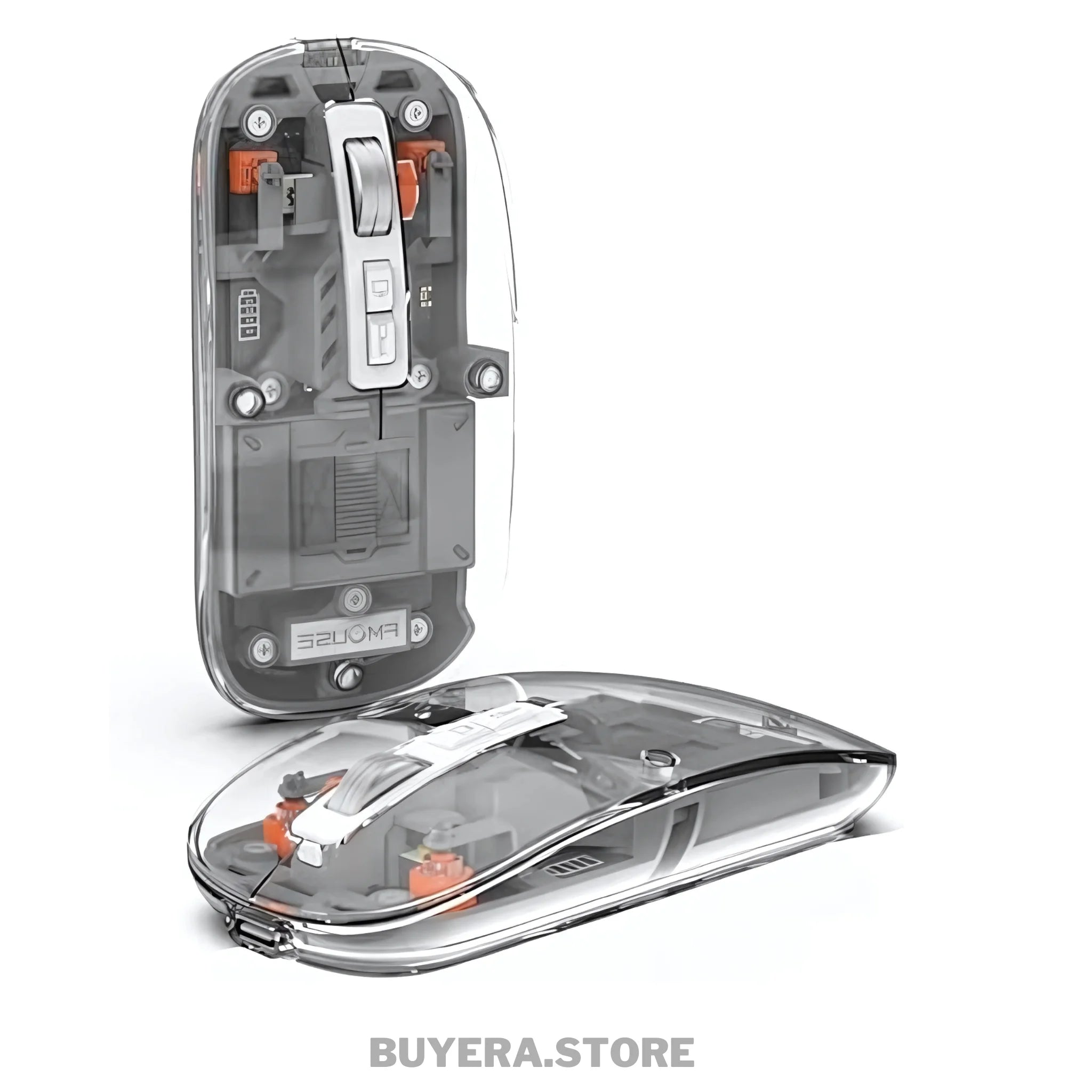 Crystal Transparent Wireless Mouse – Dual Mode & Rechargeable 🖱️✨