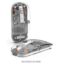 Transparent Wireless Mouse Supports 2.4G Double Bluetooth Option C-TYPE Charging With Mouse Pad