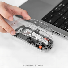 Transparent Wireless Mouse Supports 2.4G Double Bluetooth Option C-TYPE Charging With Mouse Pad