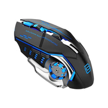 Gaming mouse with blue accents on a white background
