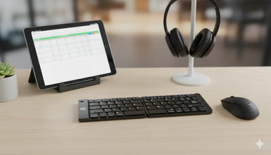 Foldable Keyboard With Touch pad Mouse Bluetooth Connectivity With C Type Charging
