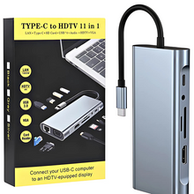 Type-C to HDTV 11-in-1 Hub – 4K HDMI, USB 3.0, Ethernet, SD/TF, Audio, VGA & Fast Charging