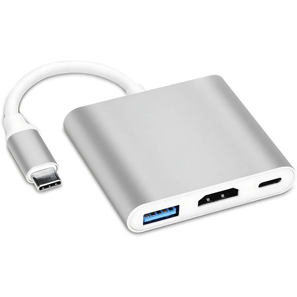 Type-C to HDMI 3-in-1 Adapter – 4K HDMI, USB 3.0, PD Fast Charging for Laptops & Smartphones