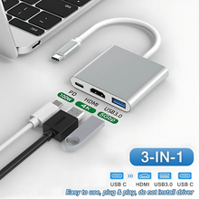 Type-C to HDMI 3-in-1 Adapter – 4K HDMI, USB 3.0, PD Fast Charging for Laptops & Smartphones