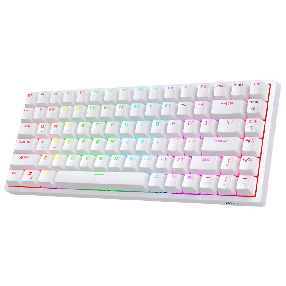 Compact 75% Mechanical Keyboard with RGB Backlight - Black/White