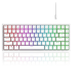 Compact 75% Mechanical Keyboard with RGB Backlight - Black/White