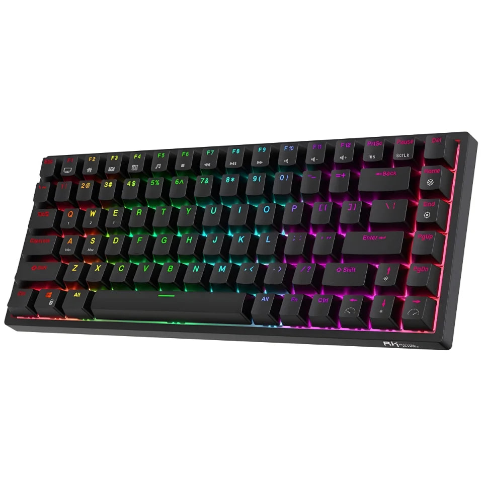 Compact 75% Mechanical Keyboard with RGB Backlight - Black/White