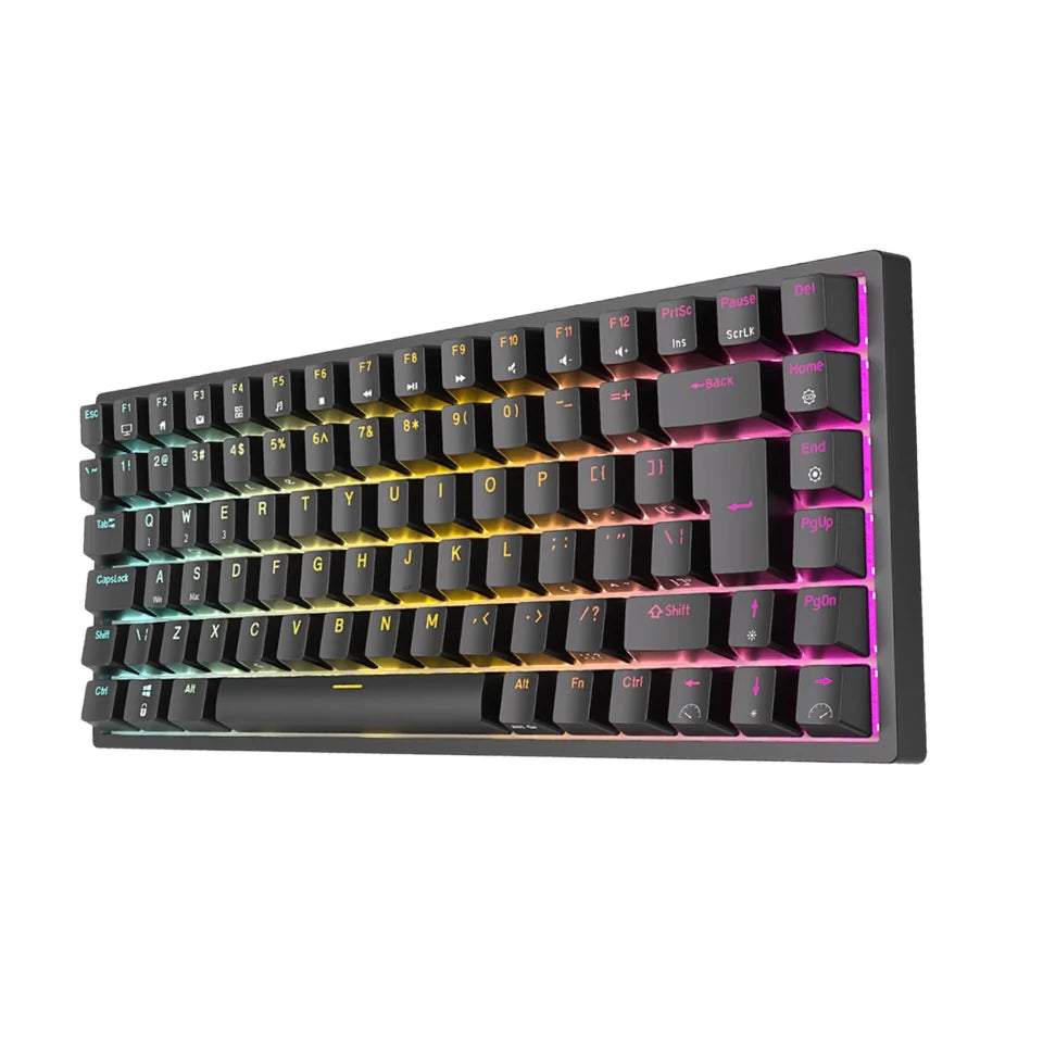 Compact 75% Mechanical Keyboard with RGB Backlight - Black/White